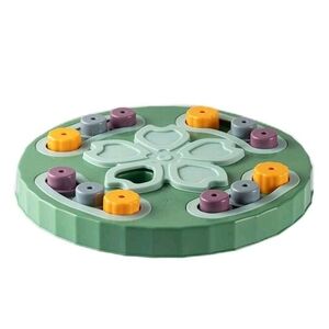 Green Floral Pet Puzzle Feeder (~10 in.)